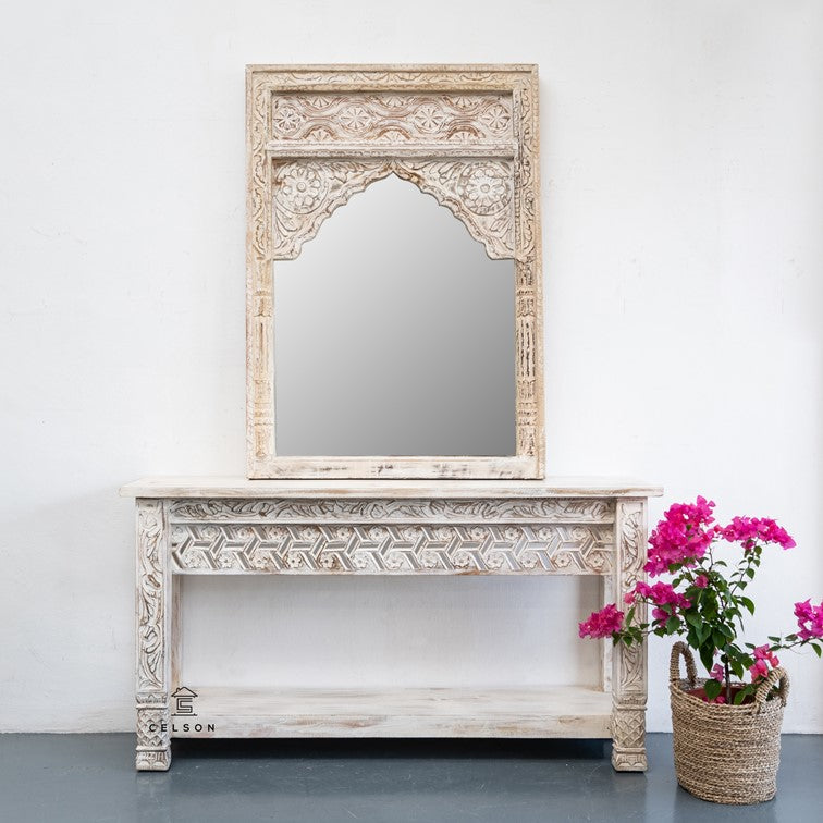 Laki Wooden Hand  Carved Console Table