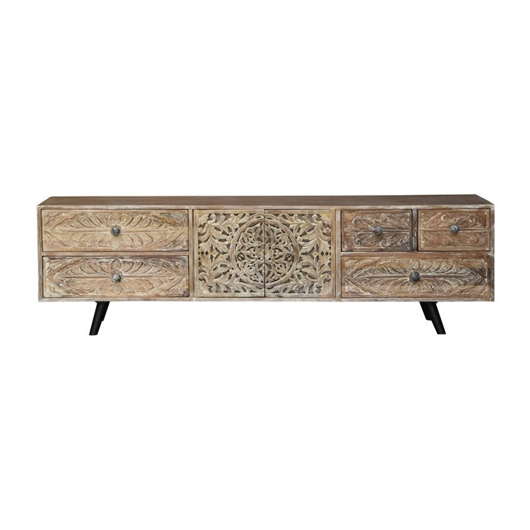 Emma Hand Carved wooden TV Cabinet