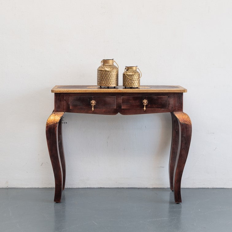 Cameron  Brass Inlaid  Console Table