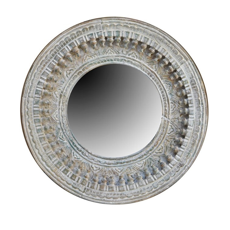 Ben Hand Carved Wooden Mirror