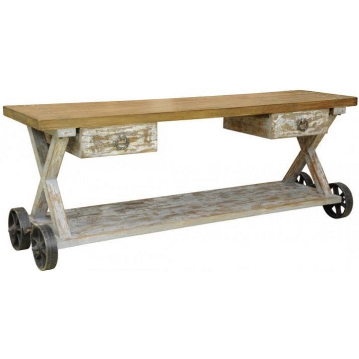 Kline Hand Carved Wooden Console Table