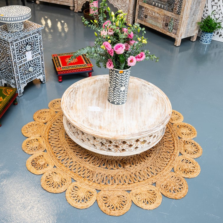 Andrea Carved Wooden Coffee Table
