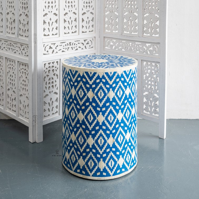 Bliss  Bone Inlay Round Stool