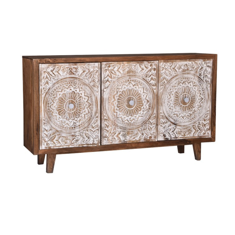 Heidi Hand Carved Wooden Sideboard