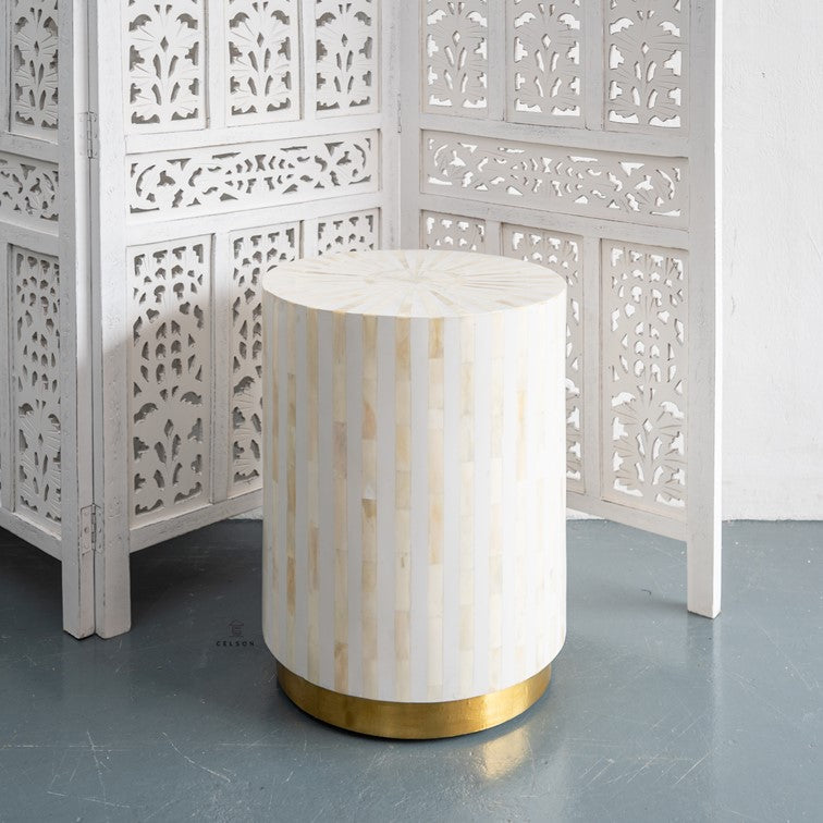 Javie Bone Inlay Stool