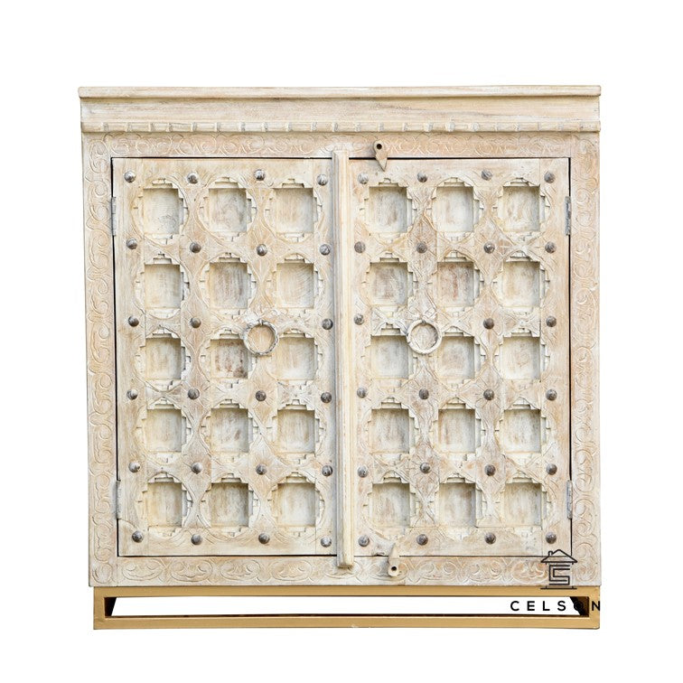 Emma Carved Wooden Cabinet_