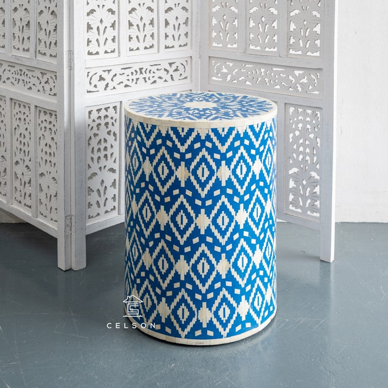 Bliss  Bone Inlay Round Stool