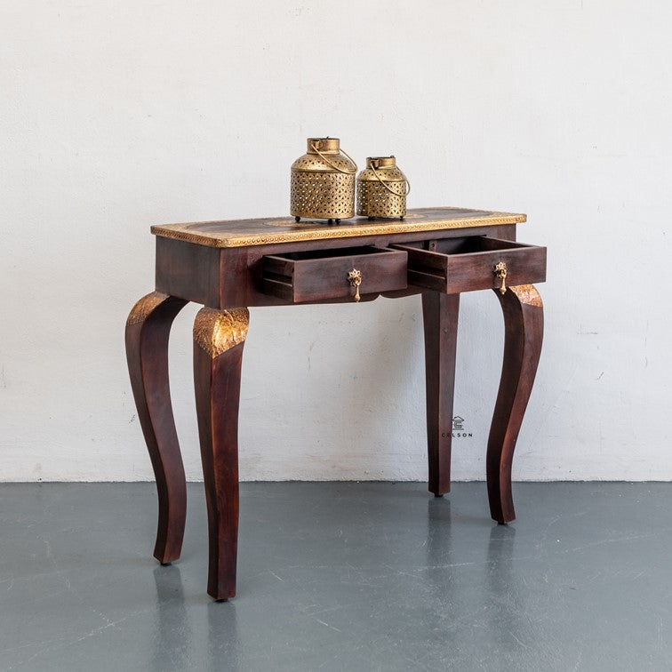 Cameron  Brass Inlaid  Console Table