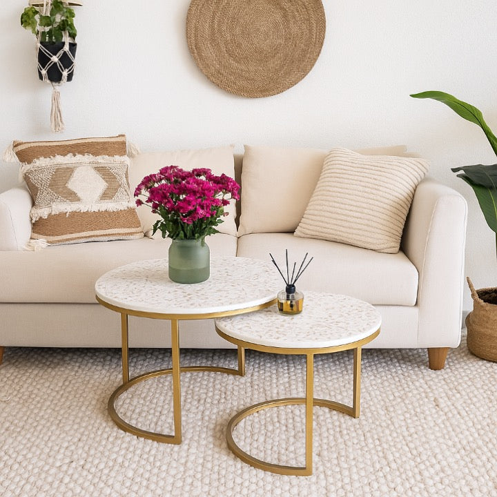Celvie Mother of Pearl Inlay Coffee Table