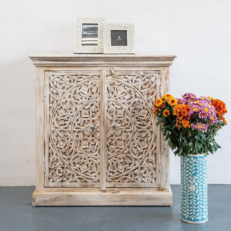 Russel Carved Wooden Chest