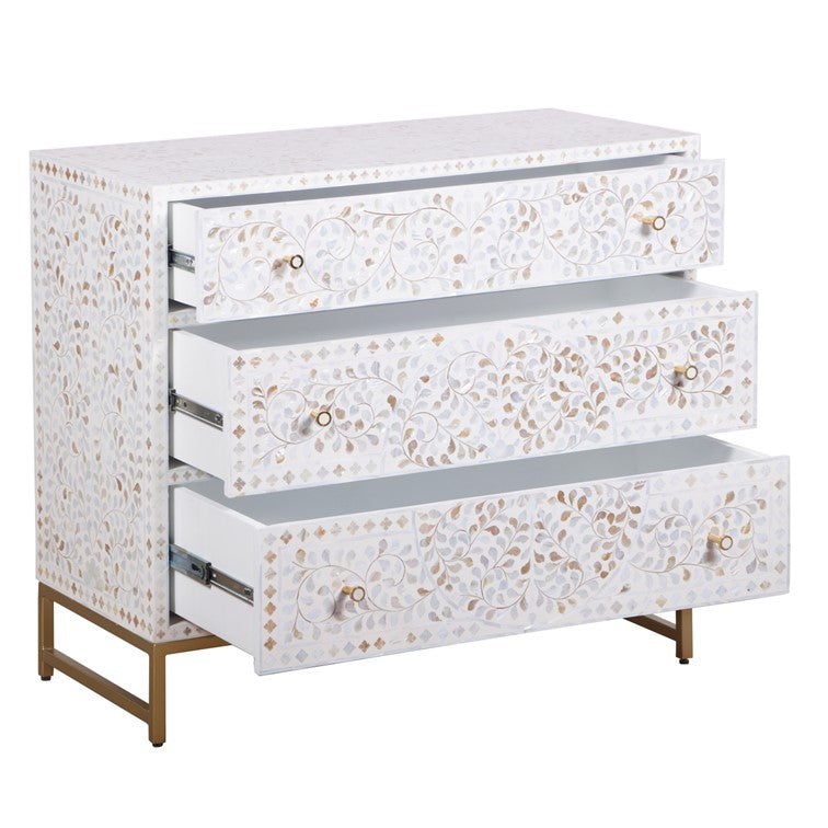 Simo Mother of pearl Inlay Chest of Drawer