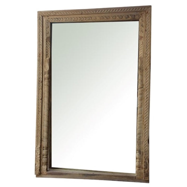 Hirva Hand Carved Wooden Mirror
