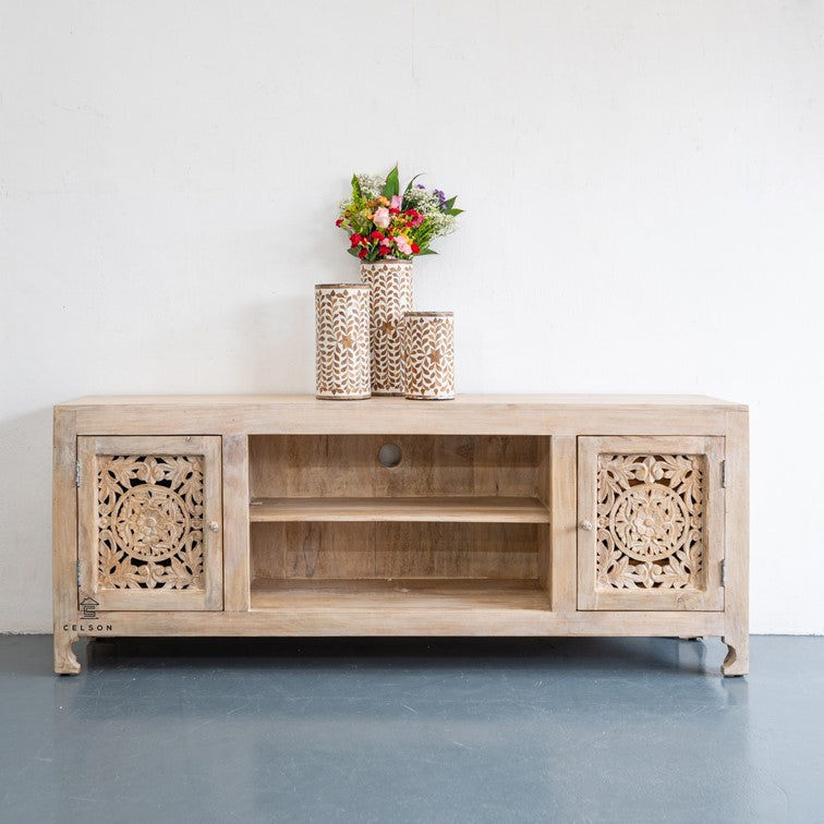 Ivva Hand Carved Wooden TV Cabinet