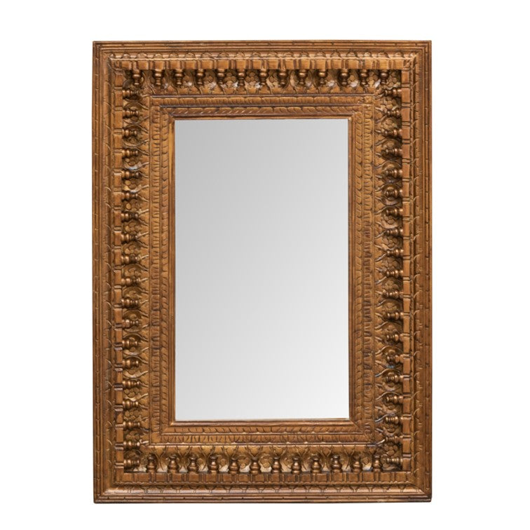 Ivan Hand Carved Wooden Mirror