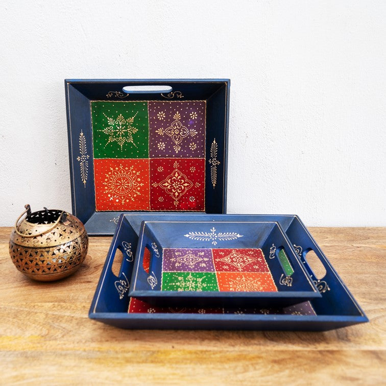 Nibha Hand Painted Wooden Tray