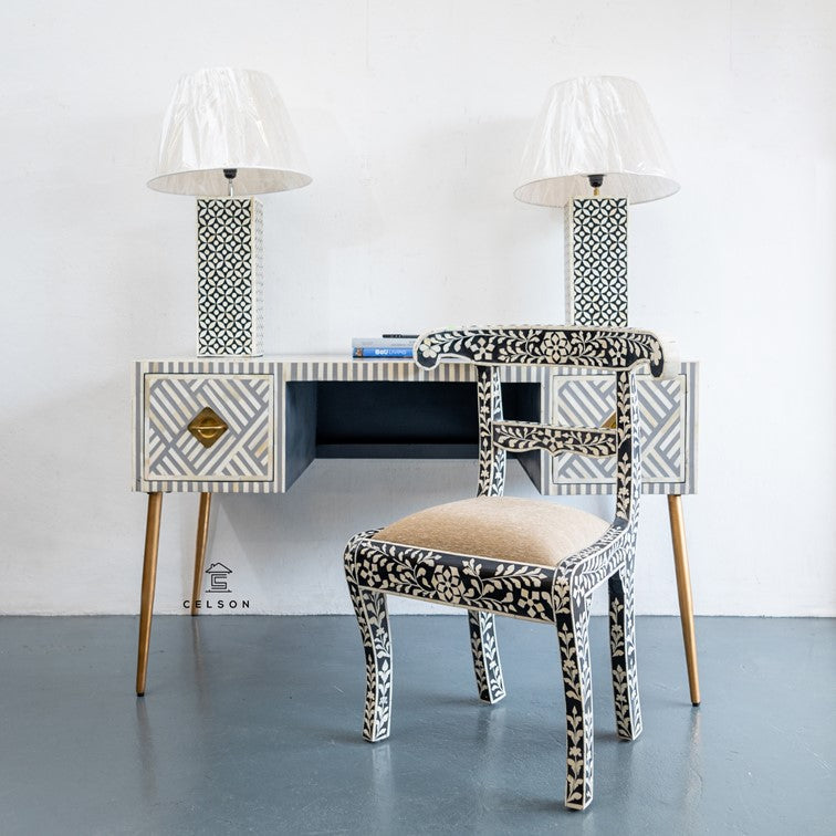 Elli Bone Inlay Study Table & Chair