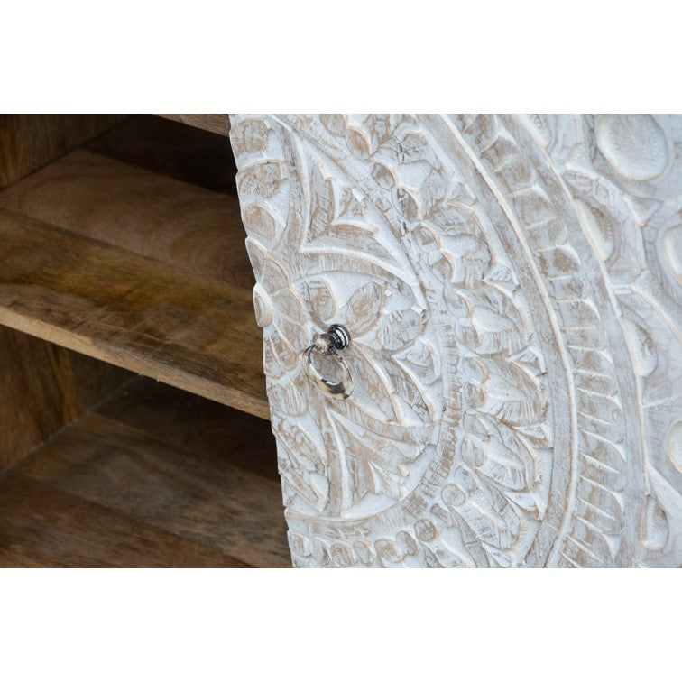 Innu Carved Wooden Cabinet