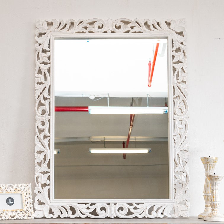 Blaire Hand Carved Wooden Mirror