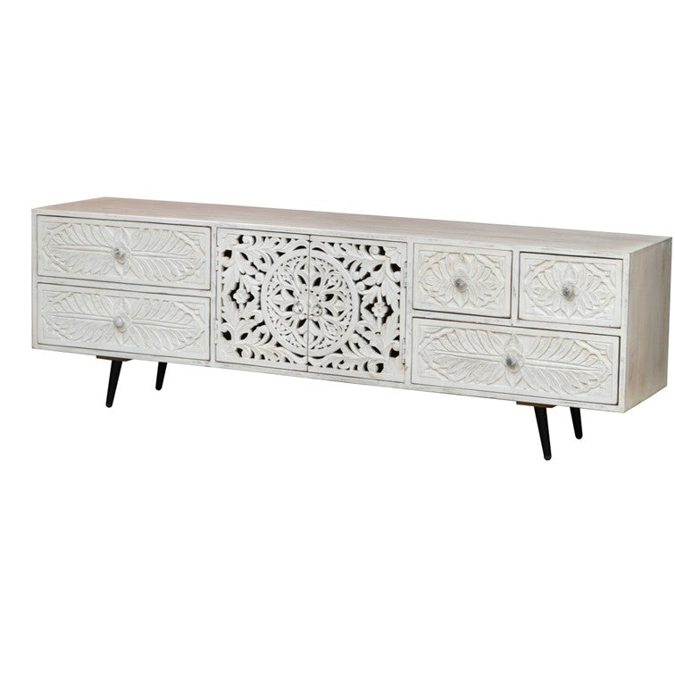Emma Hand Carved wooden TV Cabinet
