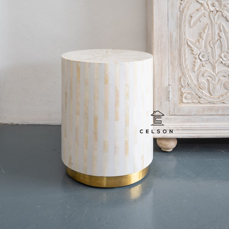 Javie Bone Inlay Stool
