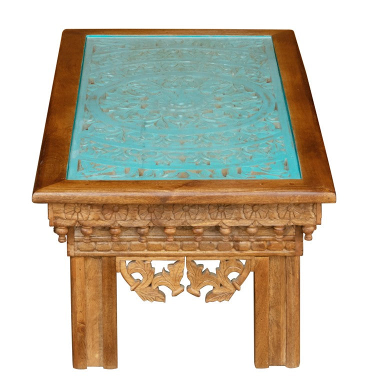 Travis Wooden Carved Coffee Table