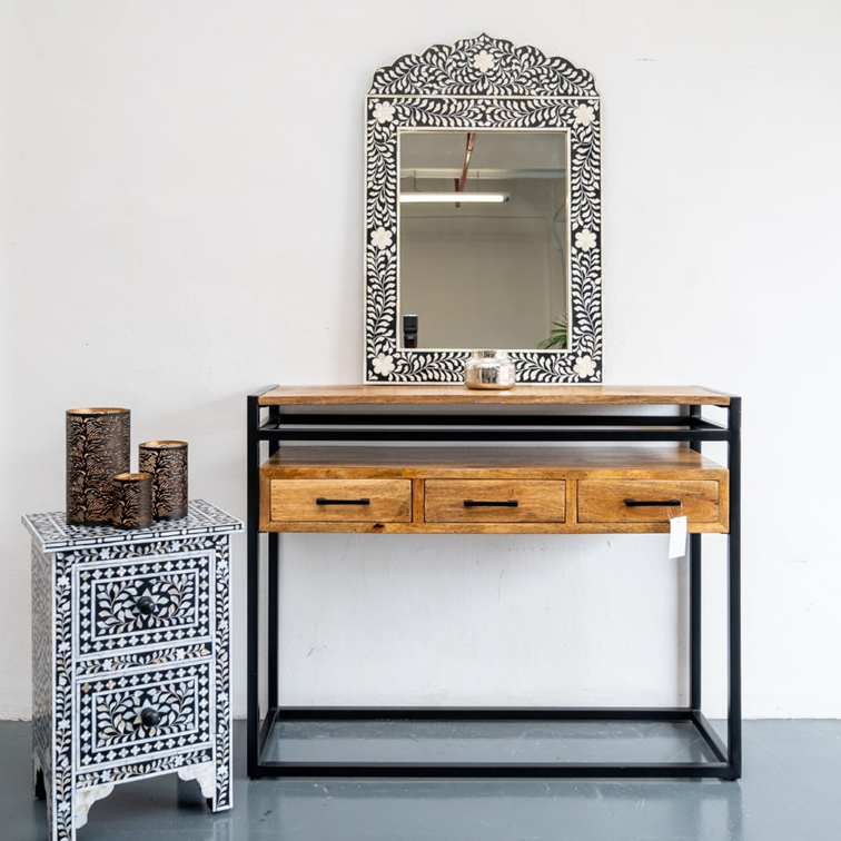 Shivi Carved Wooden Console Table