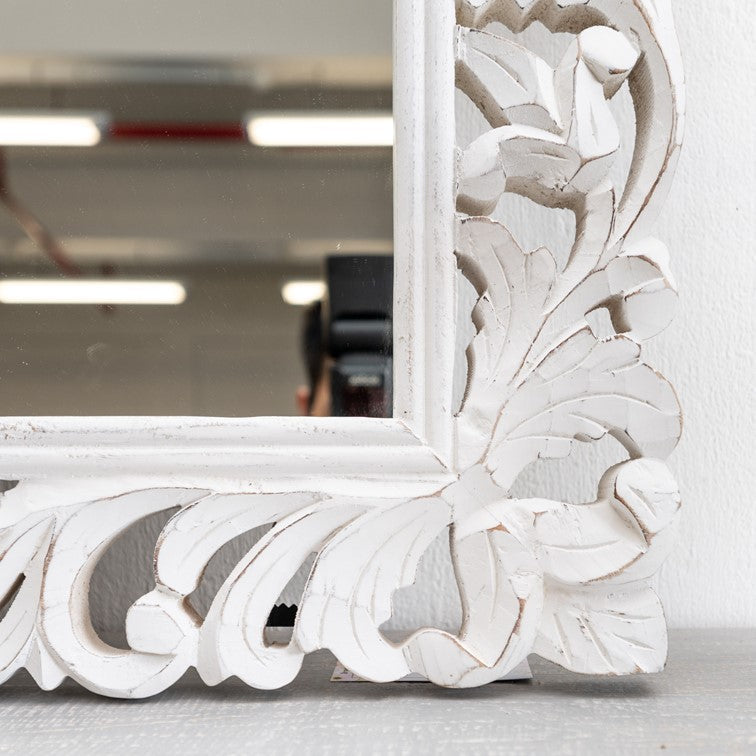 Blaire Hand Carved Wooden Mirror