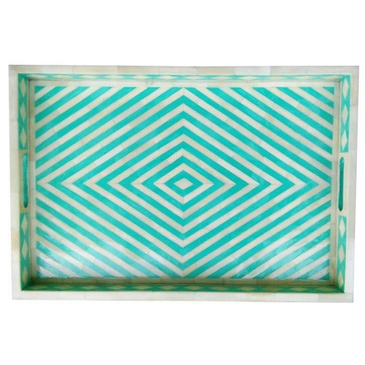 Yulia Bone Inlay Chevron Pattern Tray