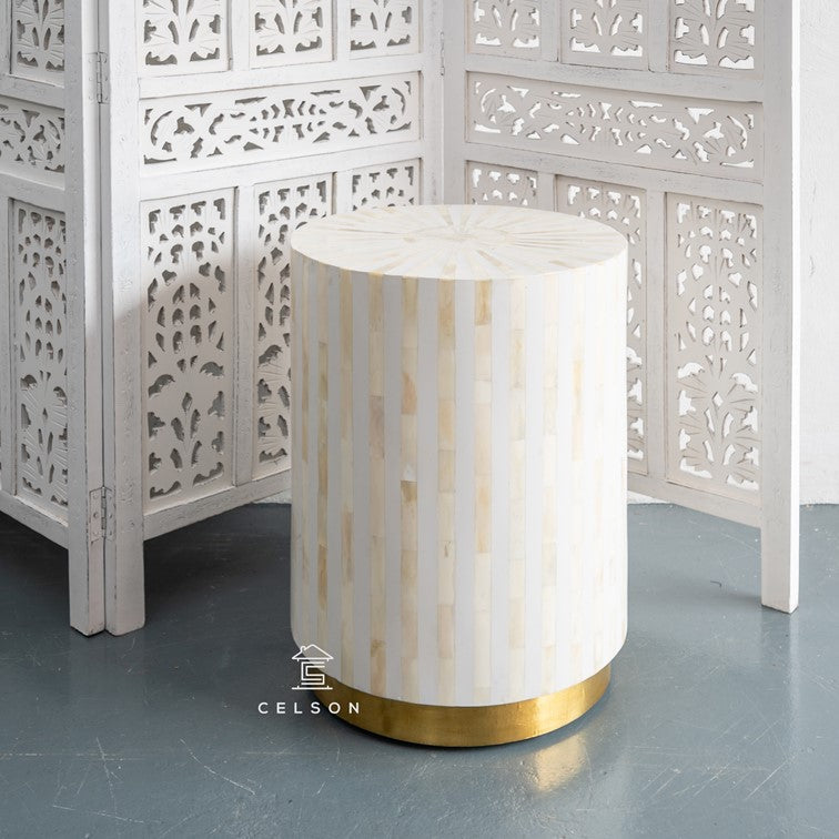 Javie Bone Inlay Stool