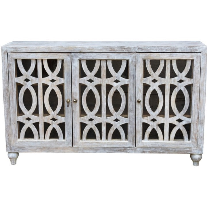 Jody Hand Carved Wooden Side Board