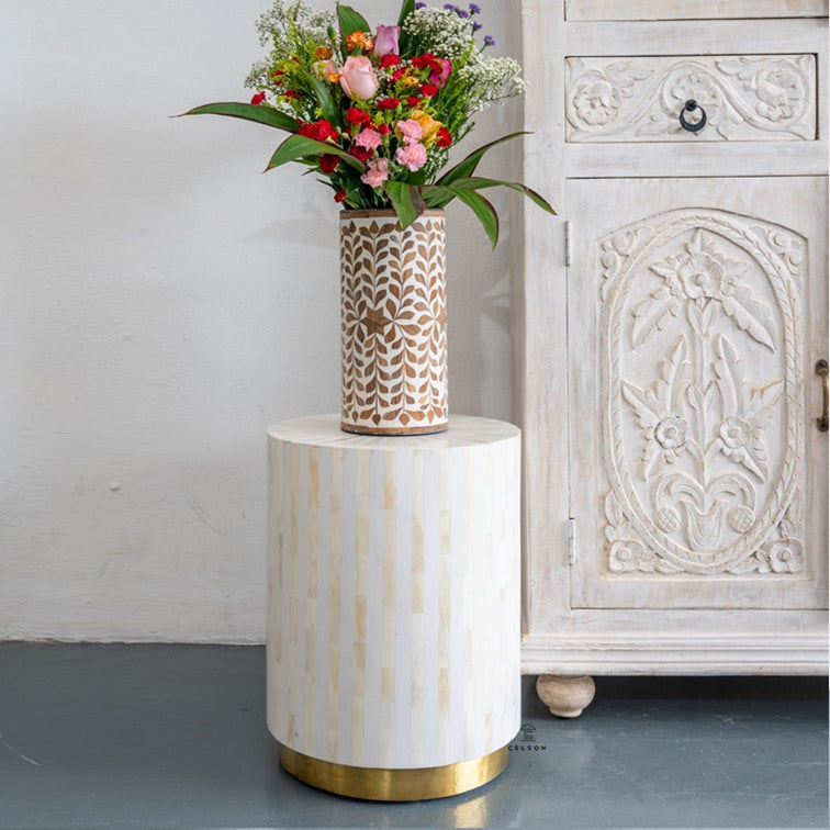 Javie Bone Inlay Stool