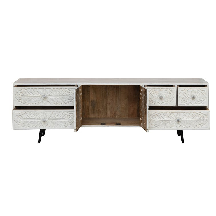 Emma Hand Carved wooden TV Cabinet