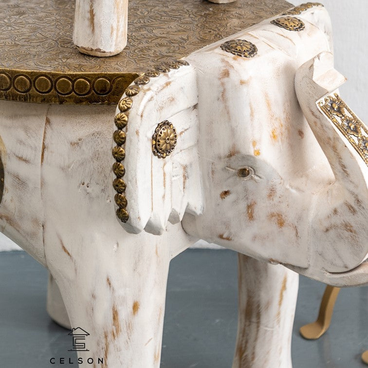 Neha Wooden Hand Carved Stool