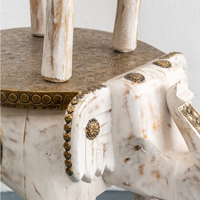 Neha Wooden Hand Carved Stool
