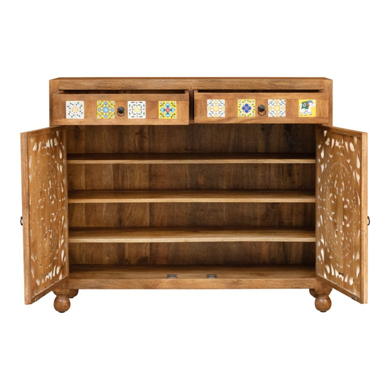 Riva Hand Carved Shoe Cabinet