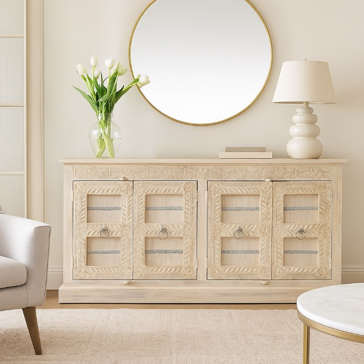 Eva Hand Carved Side Board
