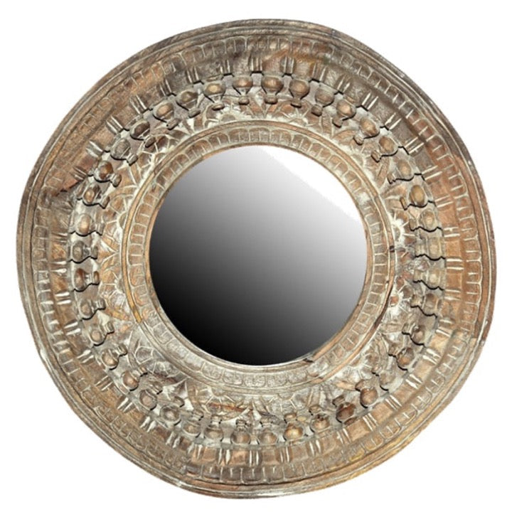 Royce Hand Carved Wooden Mirror