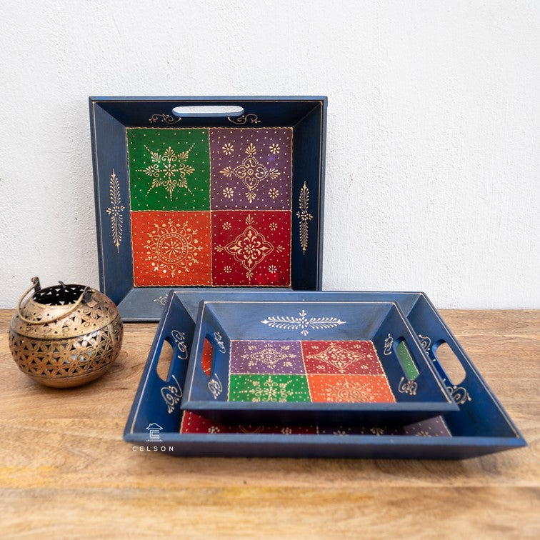 Nibha Hand Painted Wooden Tray