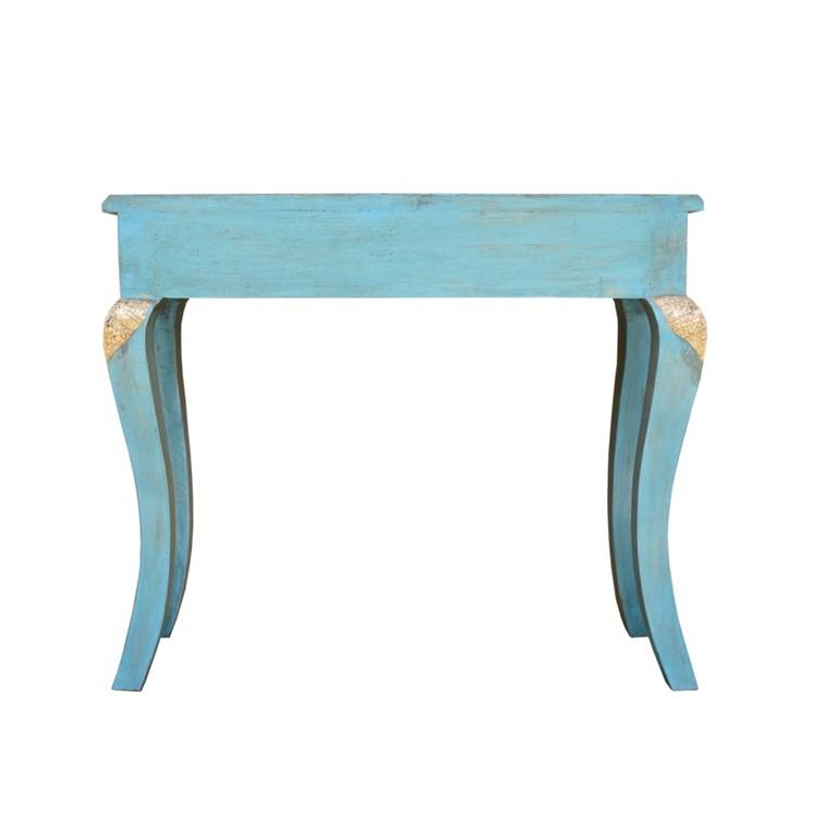 Cameron Wooden Brass Inlaid Console Table