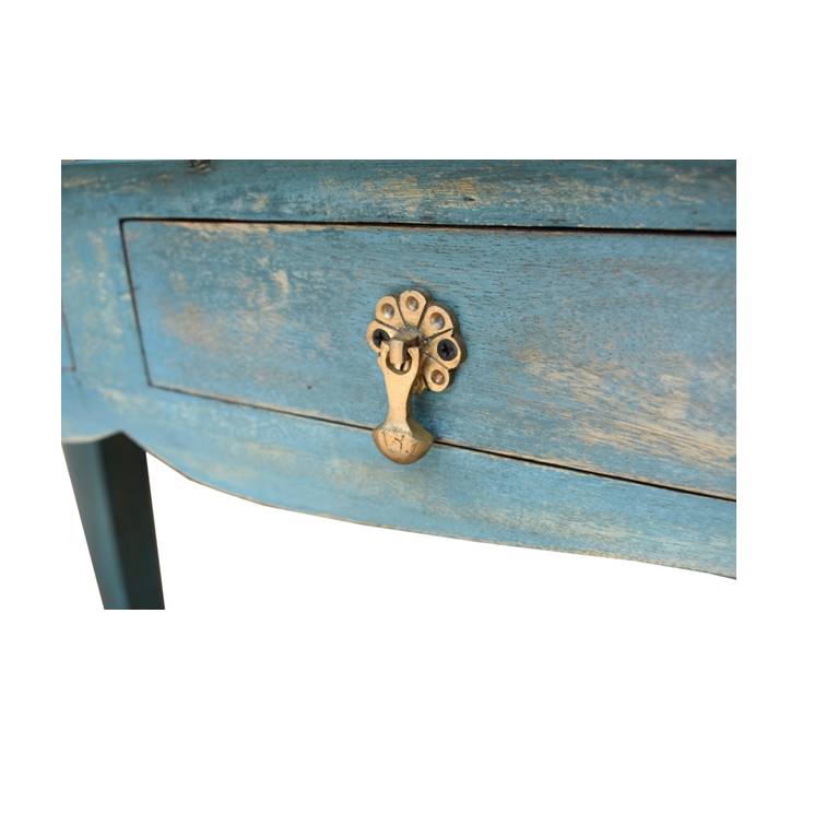 Cameron Wooden Brass Inlaid Console Table
