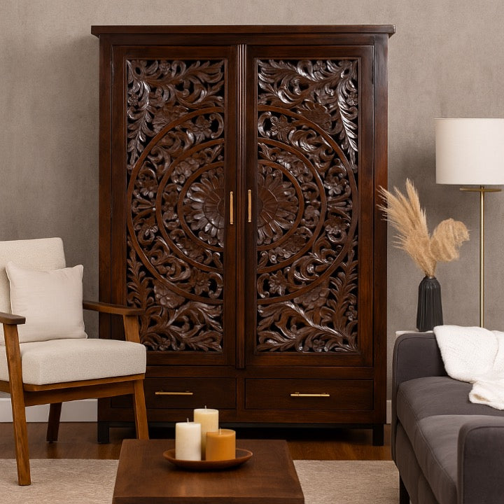 Jia Hand Carved Almirah