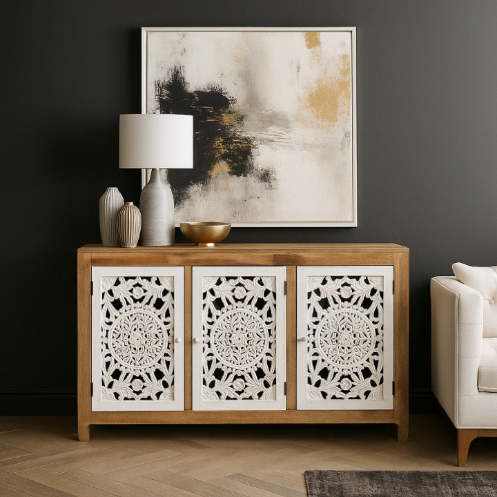 Sana Hand Carved Wooden Sideboard