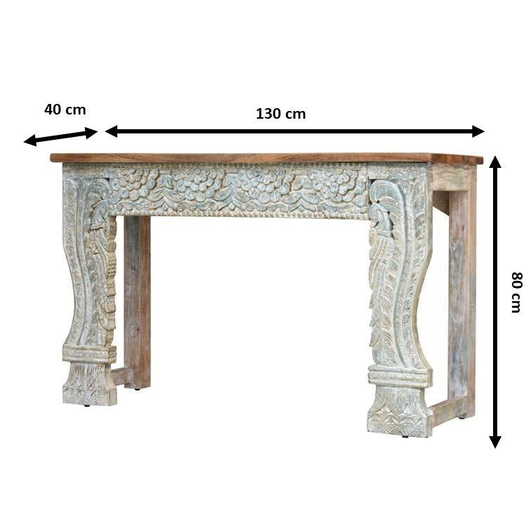 Mitto Hand Carved Wooden Console Table