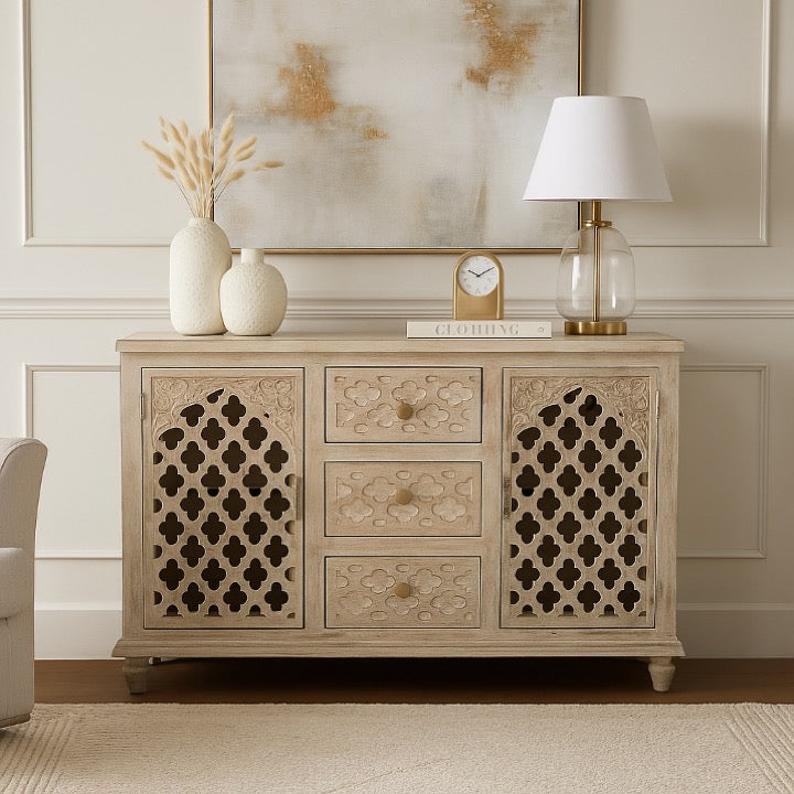 Eppa Hand carved Wooden Side board