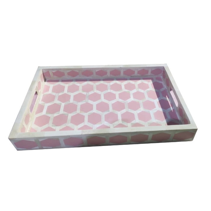 Marc Bone Inlay Hexagon Pattern Tray