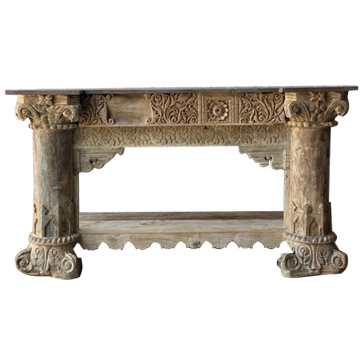 Parth Hand Carved Wooden Console Table