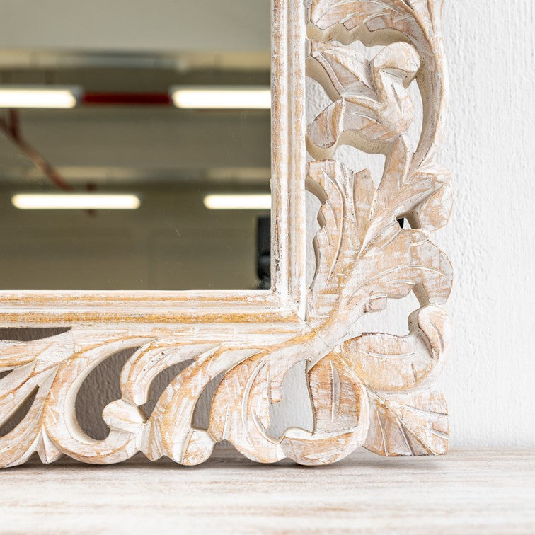 Blaire Hand Carved Wooden Mirror