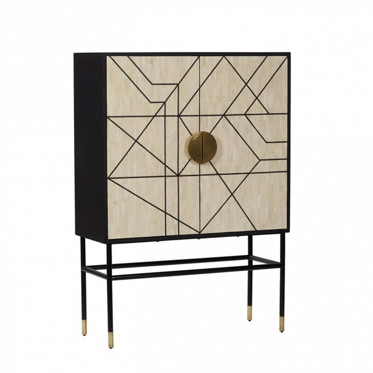 Kiara Bone Inlay Bar Cabinet