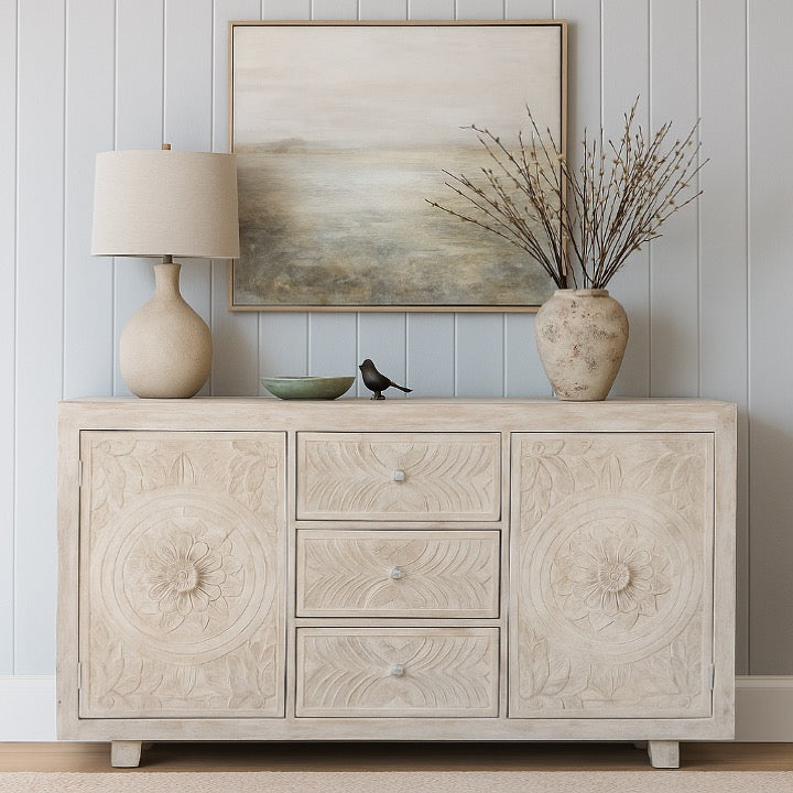 Rehman Hand Carved Wooden Buffet