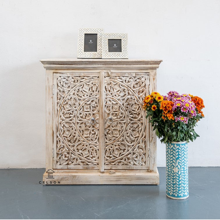 Russel Carved Wooden Chest